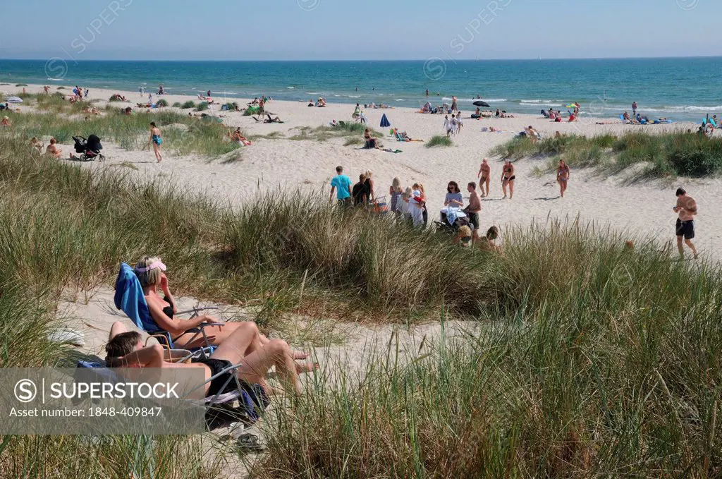 People at the Sandhammaren beach, Sweden, Europe