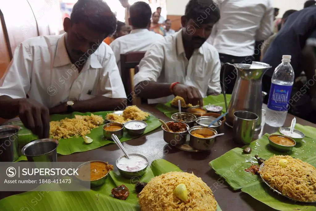 Biryani rice dish, restaurant RRR Hotel, Mysore, Karnataka, South India, India, South Asia, Asia