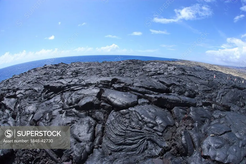 Cooled lava in Volcano Park on the south coast of Big Island, Hawaii, USA