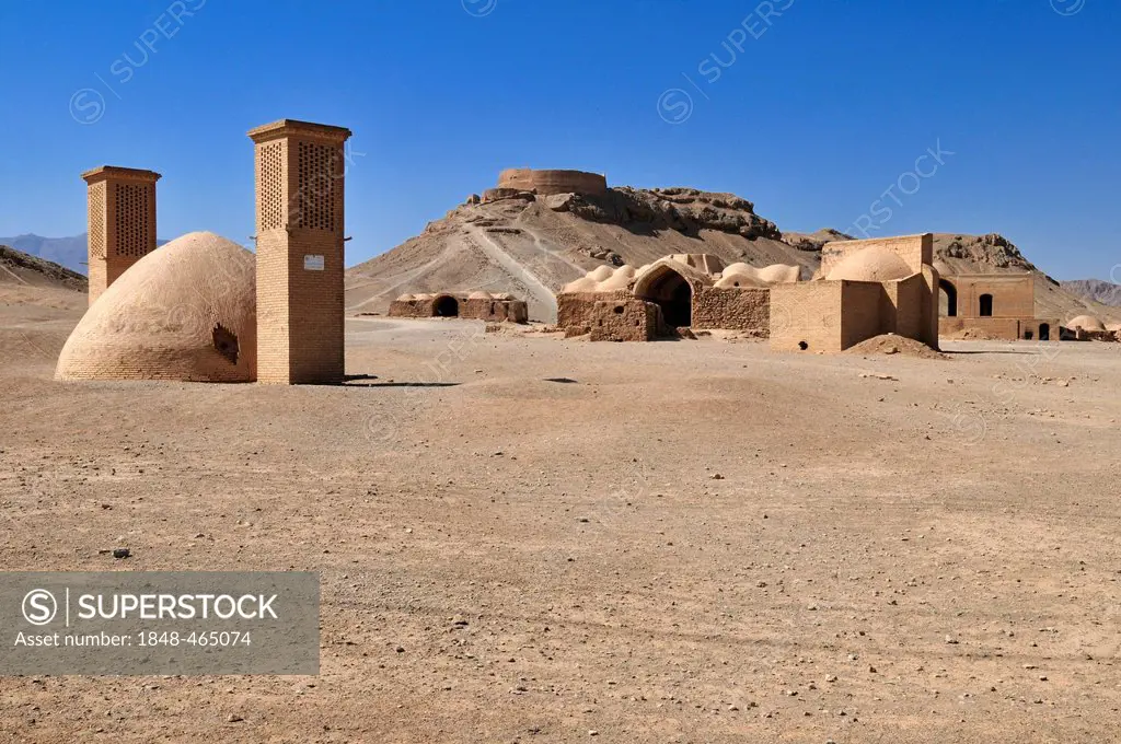 Tower of Silence, Zoroastrian burial ground, Zoroastrianism, Mazdanism, Yazd, Persia, Iran, Asia