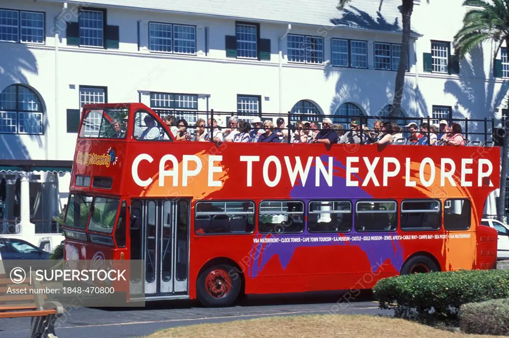 City tour with a double-decker bus, sightseeing tour, tourist, Sea Point, Cape Town, Western Cape, South Africa, Africa