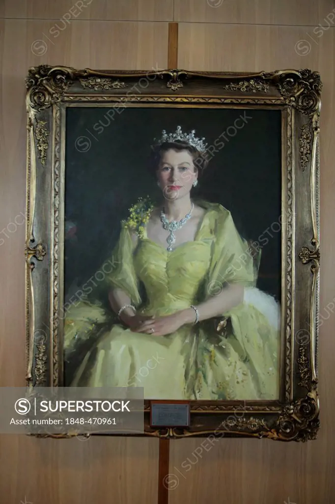 Painting of Queen Elizabeth II in the Australian Parliament, Canberra, Australian Capital Territory, Australia