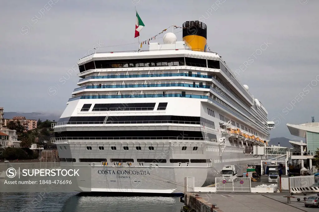 Cruise liner Costa Concordia in the harbour, Savona, Italian Riviera, Liguria, Italy, Europe