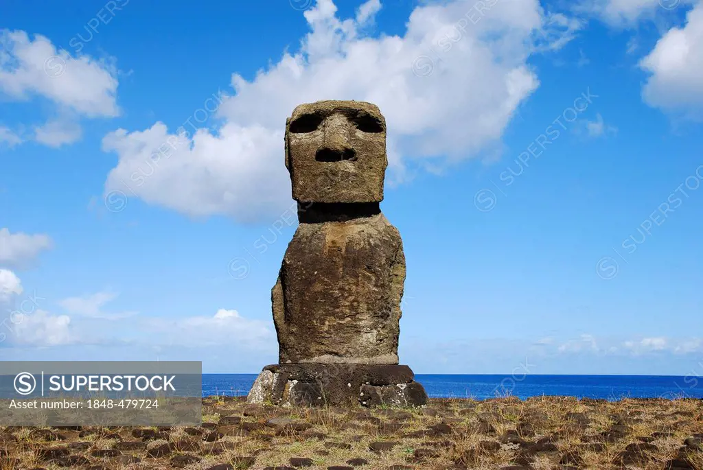Moai, in Ahu Tahai, near Hanga Roa, Easter Island, Rapa Nui, Pacific