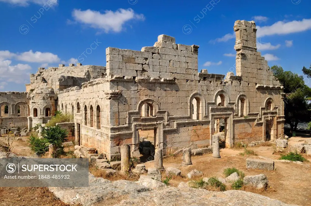 Ruin of Saint Simeon Monastery, Qala'at Samaan, Qalaat Seman archeological site, Dead Cities, Syria, Middle East, West Asia