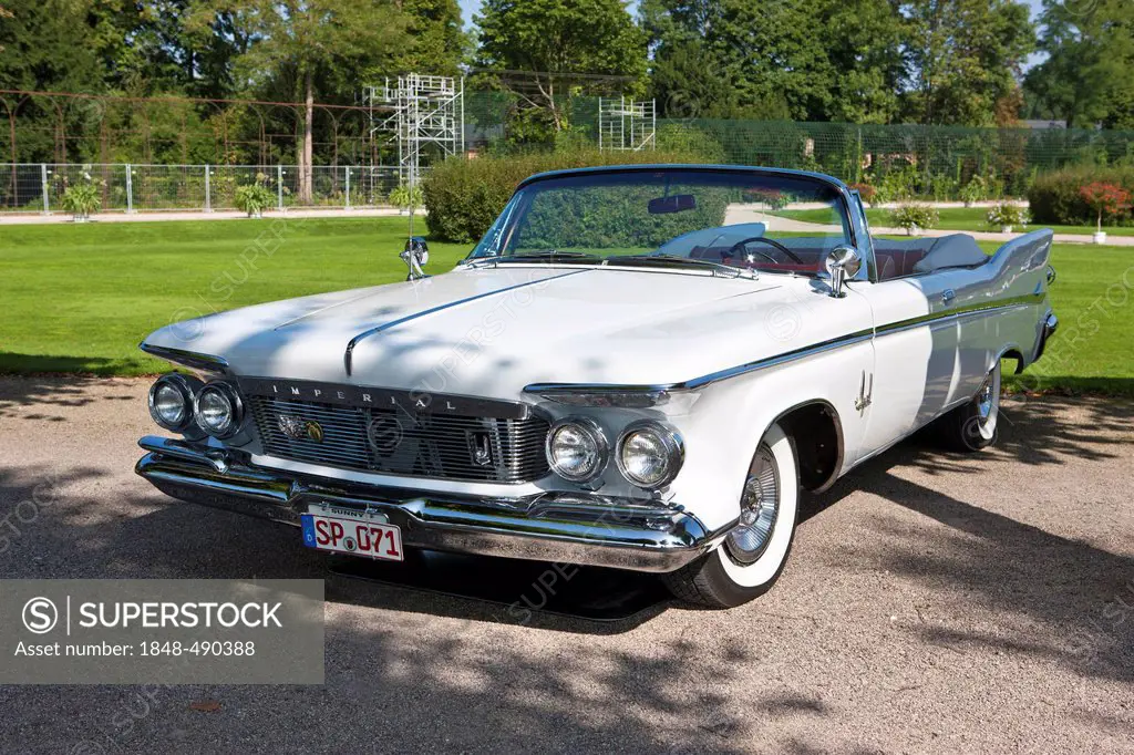 Imperial Crown Convertible, built in 1961, USA, Classic-Gala, Concours d'Elegance in the Baroque castle gardens, Schwetzingen, Baden-Wuerttemberg, Ger...