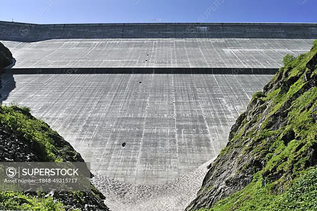 Barrage de la Grande Dixence, Grande Dixence Dam in Switzerland is the highest dam in Europe. It holds back the lake Lac des Dix