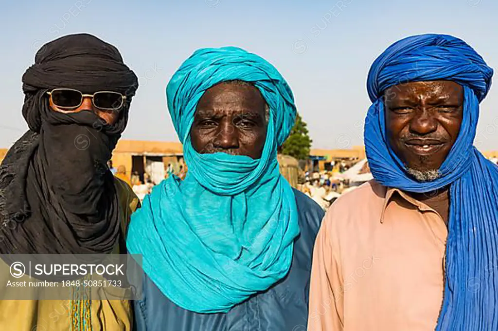 Tuaregs at the animal market, Unesco world heritage sight Agadez, Niger, Africa