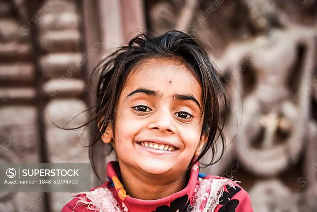 Laughing little girl, girl, Nepal, Asia