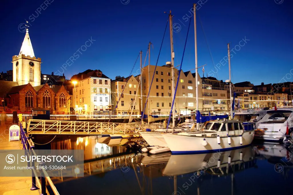 Sailboats in the marina, main port, St. Peter Port, Guernsey, Channel Islands, Europe