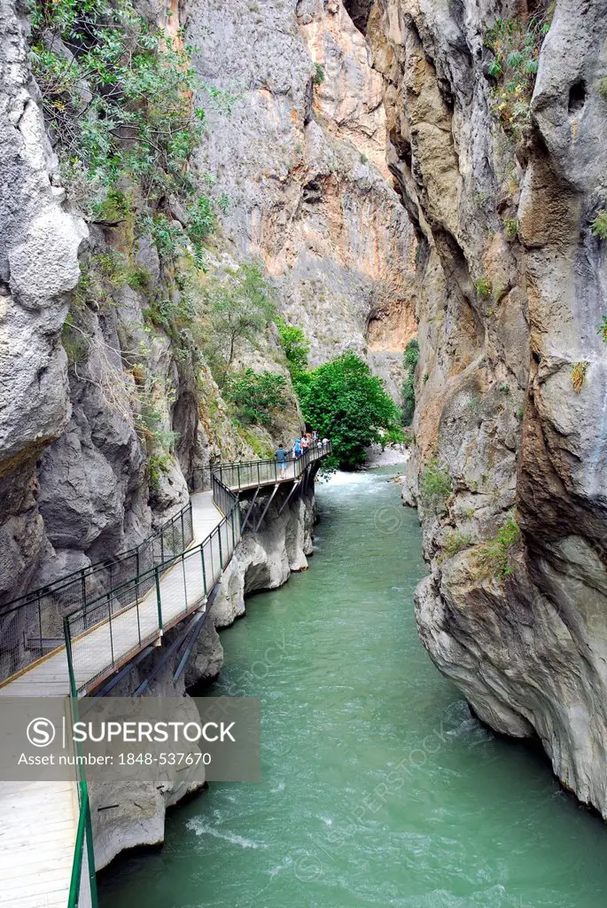 Saklikent Canyon nature park, Esen Cay River gorge, rock canyon in the Ak daglar, Akdagi Mountains, Fethiye in the district of Mugla, Turkey, Eurasia