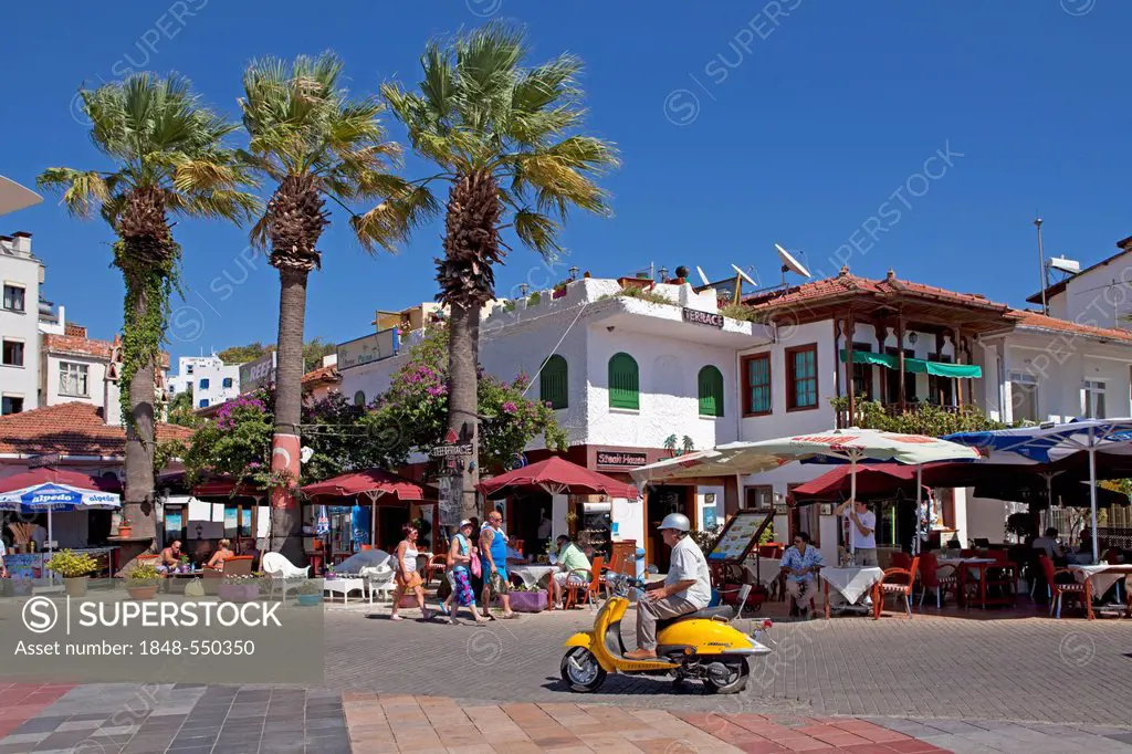 Restaurants at the port, Marmaris, Turkish Aegean, Turkey, Asia