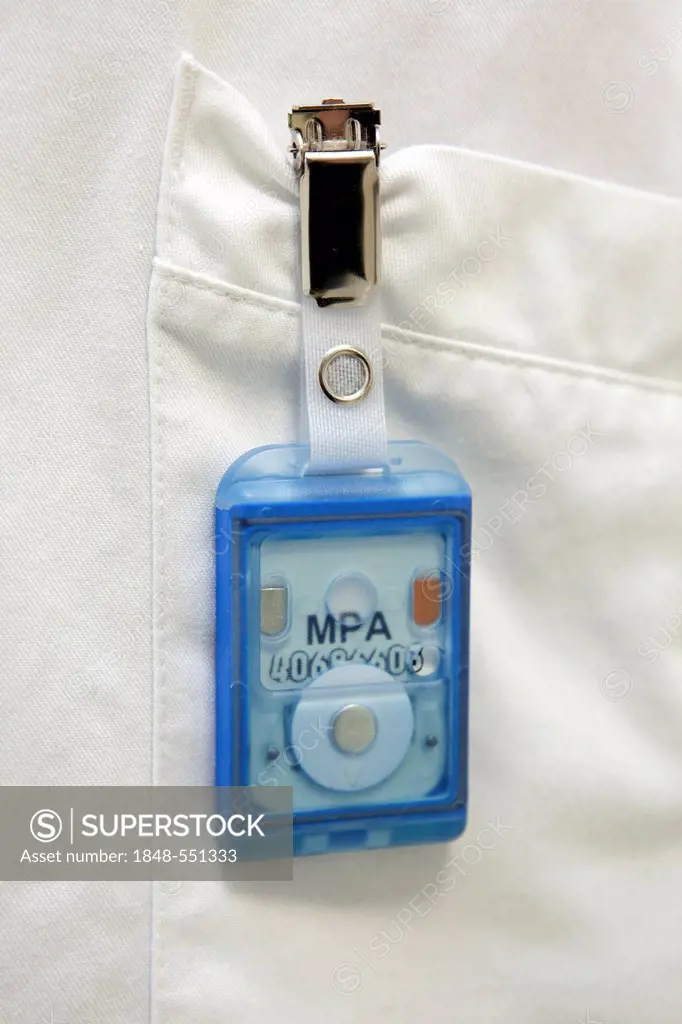Dosimeter on a doctor's coat