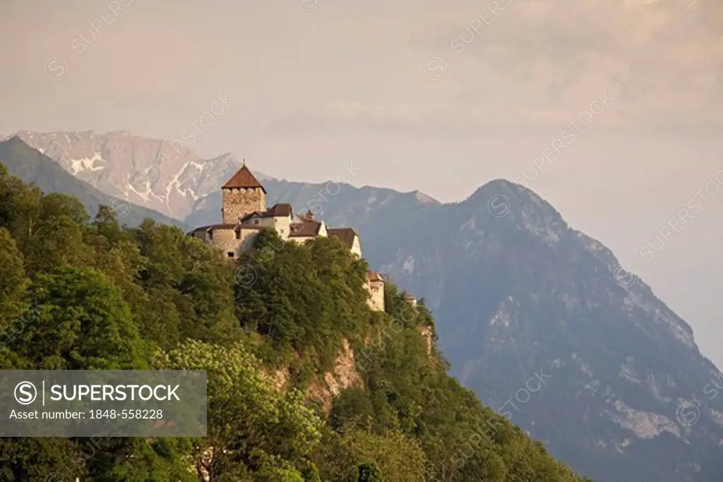 Vaduz Castle, residence of the dynasty and landmark of the capital Vaduz, Principality of Liechtenstein, Europe