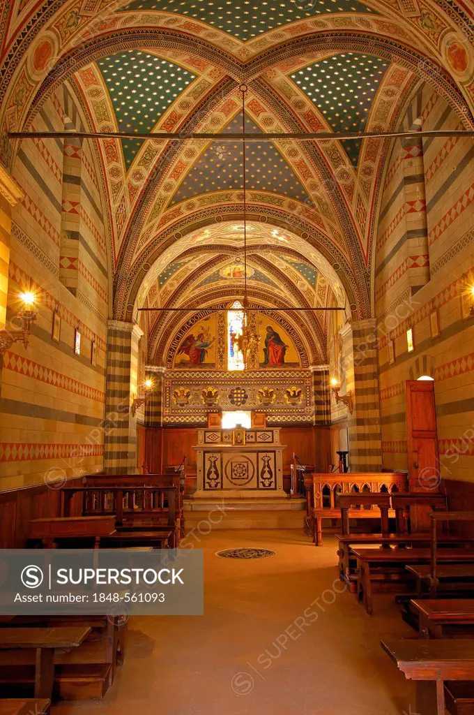 Castello di Brolio Chapel, Brolio Castle chapel, Ricasoli Vineyard, Siena Province, Tuscany, Italy, Europe