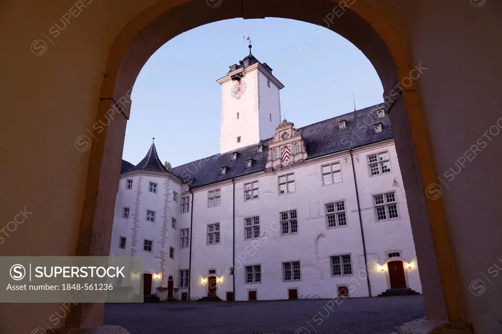 Deutschordensschloss, Castle of the Teutonic Order, Bad Mergentheim, Tauber, Hohenlohe, Baden-Wuerttemberg, Germany, Europe, PublicGround