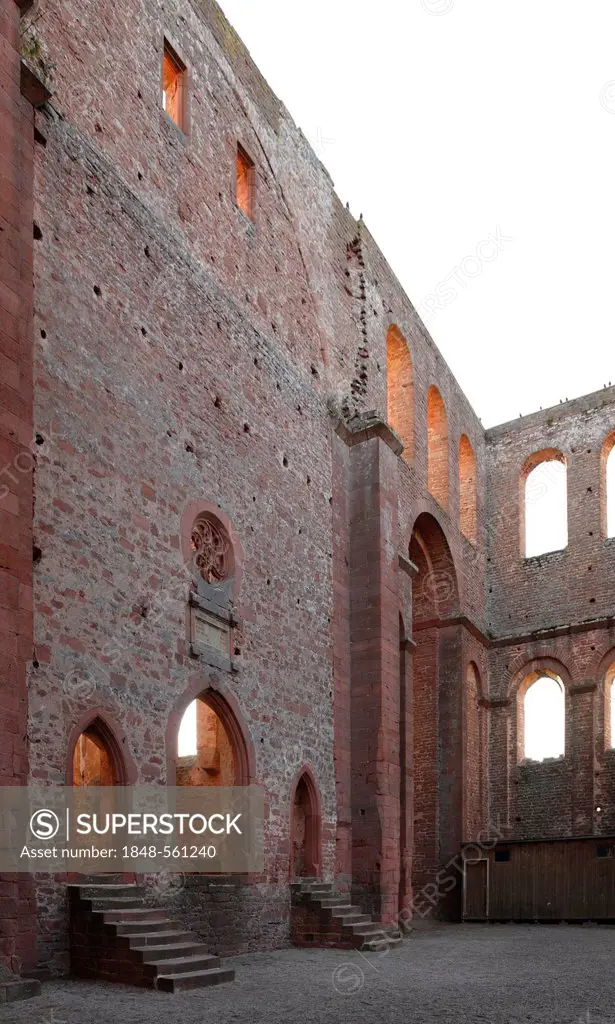 Ruins of the Romanesque basilica of the monastery of Limburg an der Haardt, a former Benedictine abbey, Bad Durkheim, Pfalz Forest, Rhineland-Palatina...