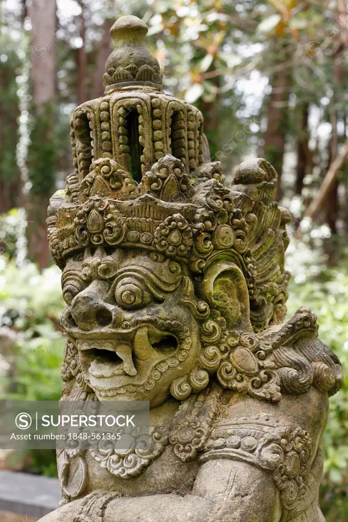 Statue from Bali, Glenveagh Gardens, Glenveagh National Park, County Donegal, Ireland, Europe