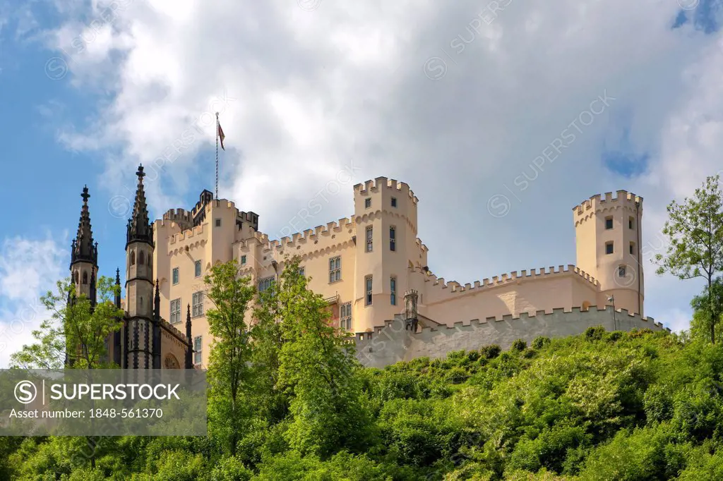 Schloss Stolzenfels Castle, Koblenz, UNESCO World Heritage Upper Middle Rhine Valley, Rhineland-Palatinate, Germany, Europe, PublicGround