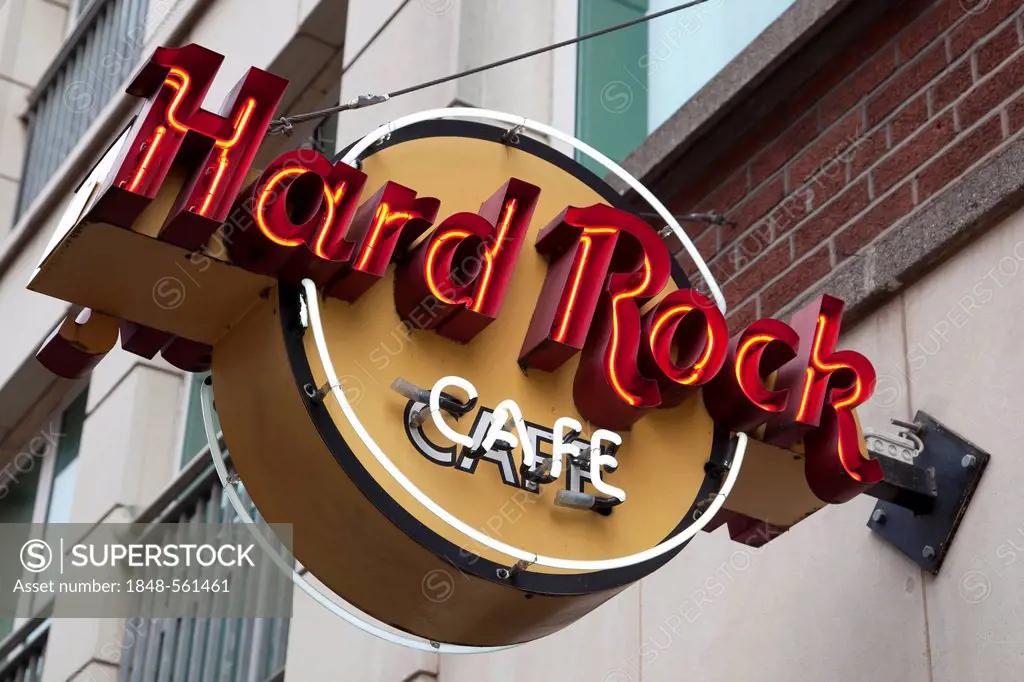 Logo of the Hard Rock Cafe in Dublin, Ireland, Europe