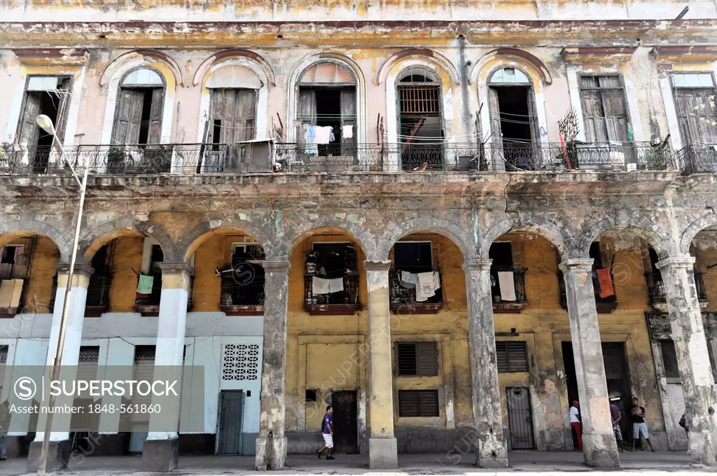 Facade of the Prado, Paseo de Marti, boulevard, town centre of Havana, Centro Habana, Cuba, Greater Antilles, Caribbean, Central America, America