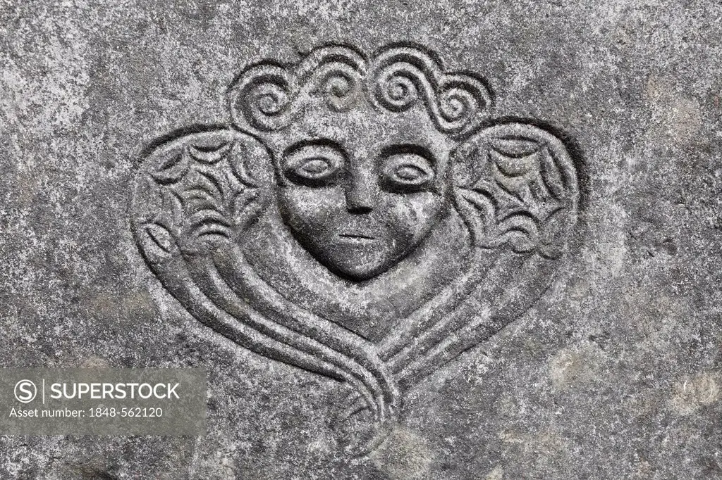 Stone relief, Sligo Abbey, Sligo, County Sligo, Connacht, Ireland, Europe