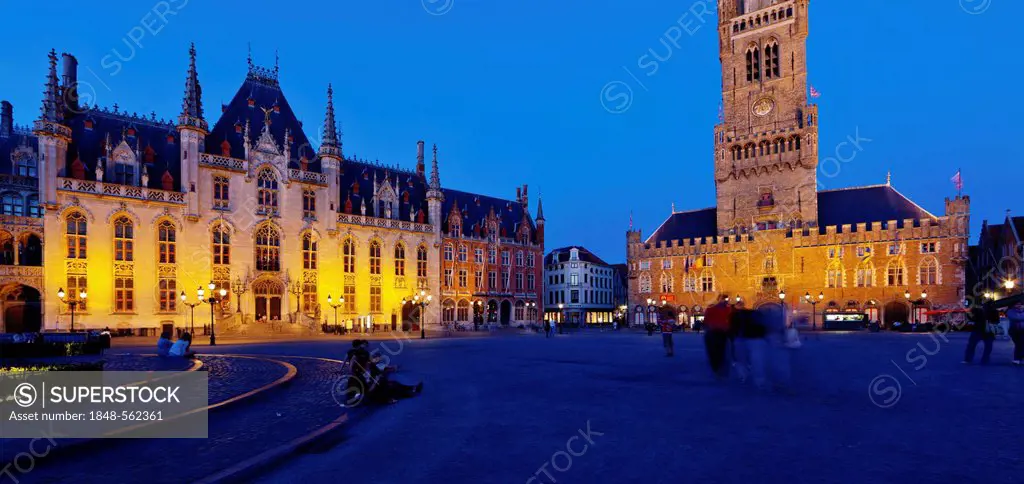 Provincial Government Palace, Provinciaal Hof, District Court, Grote Markt market square, historic town centre of Bruges, UNESCO World Heritage Site, ...