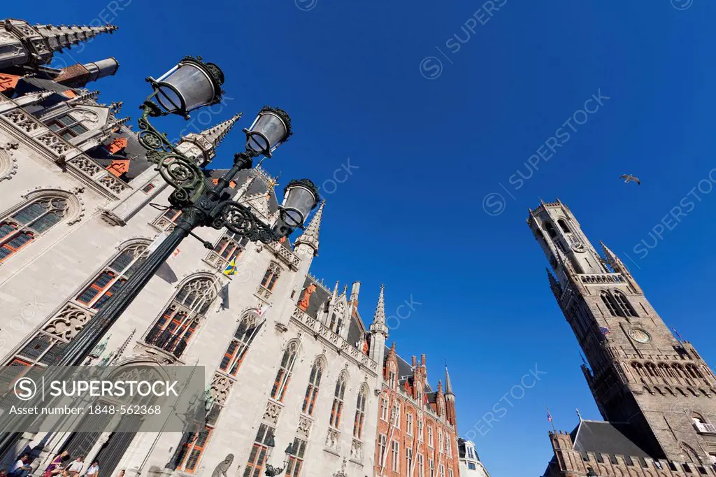 Provincial Government Palace, Provinciaal Hof, District Court, Grote Markt market square, historic town centre of Bruges, UNESCO World Heritage Site, ...