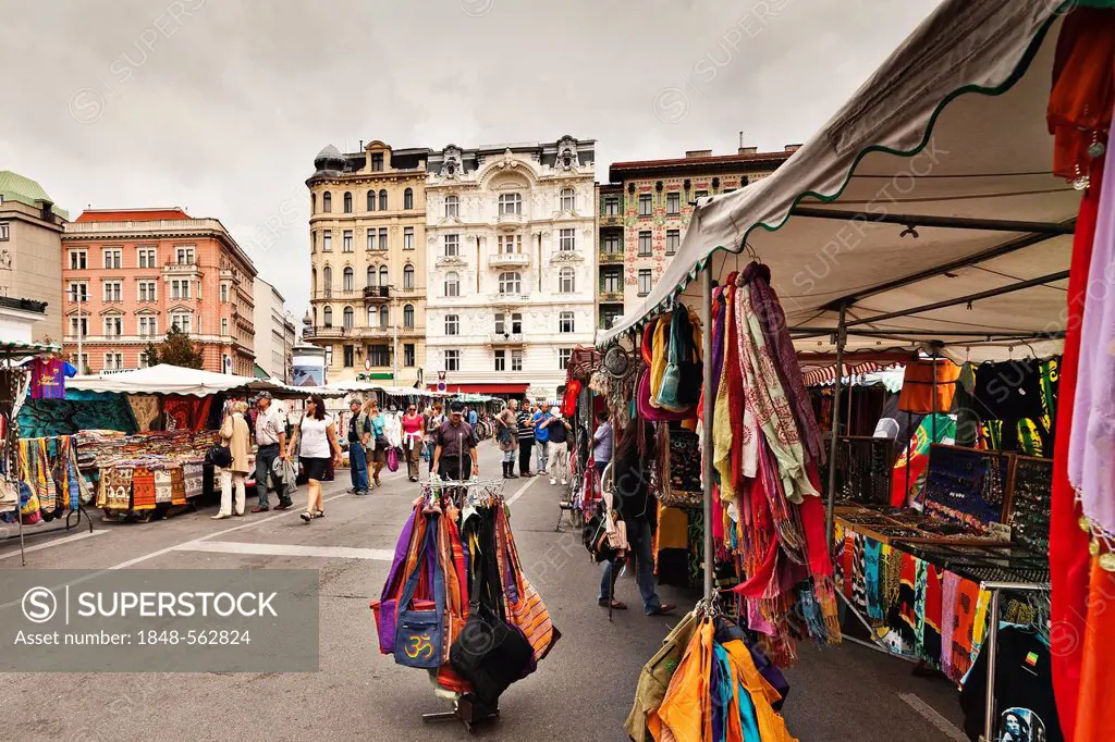 Market stall at the Naschmarkt square in Vienna, Austria, Europe