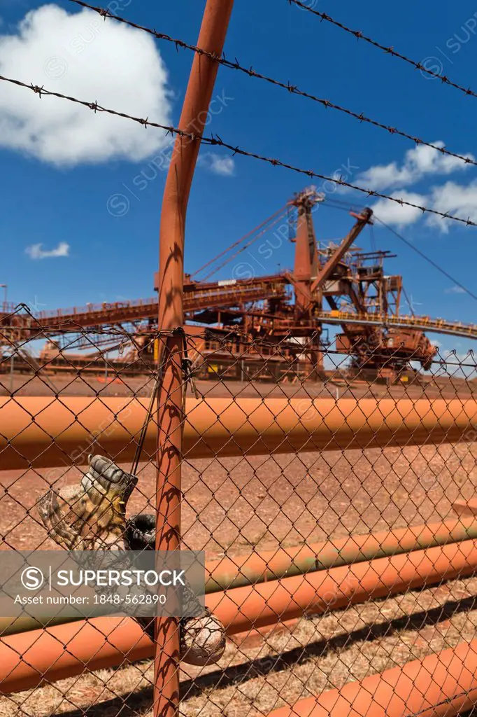 Old industrial site of BHP Iron Ore, now called BHP Billion, a British-Australian mining group, Port Hedland, Western Australia, Australia