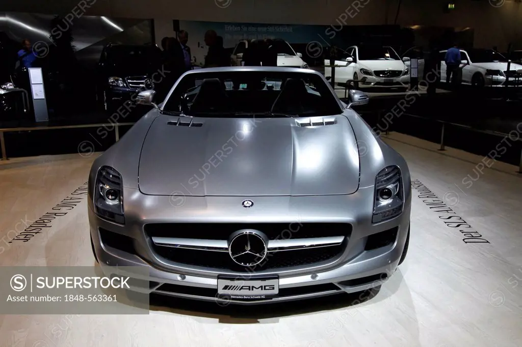Mercedes SLS AMG Roadster, Auto Zuerich Car Show, Oerlikon quarter, Zurich, Switzerland, Europe
