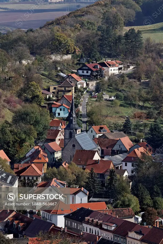 Small town of Kranichfeld on the Ilm River, Weimarer Land district, Thuringia, Germany, Europe