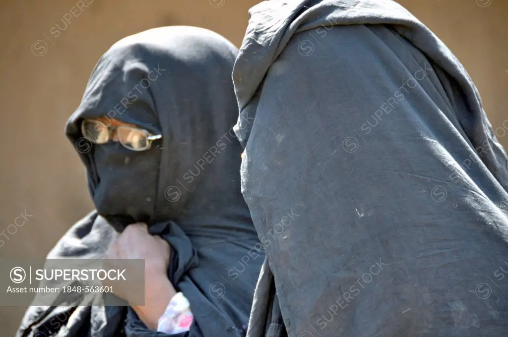 Old veiled women, Rissani, Morocco, Africa, PublicGround