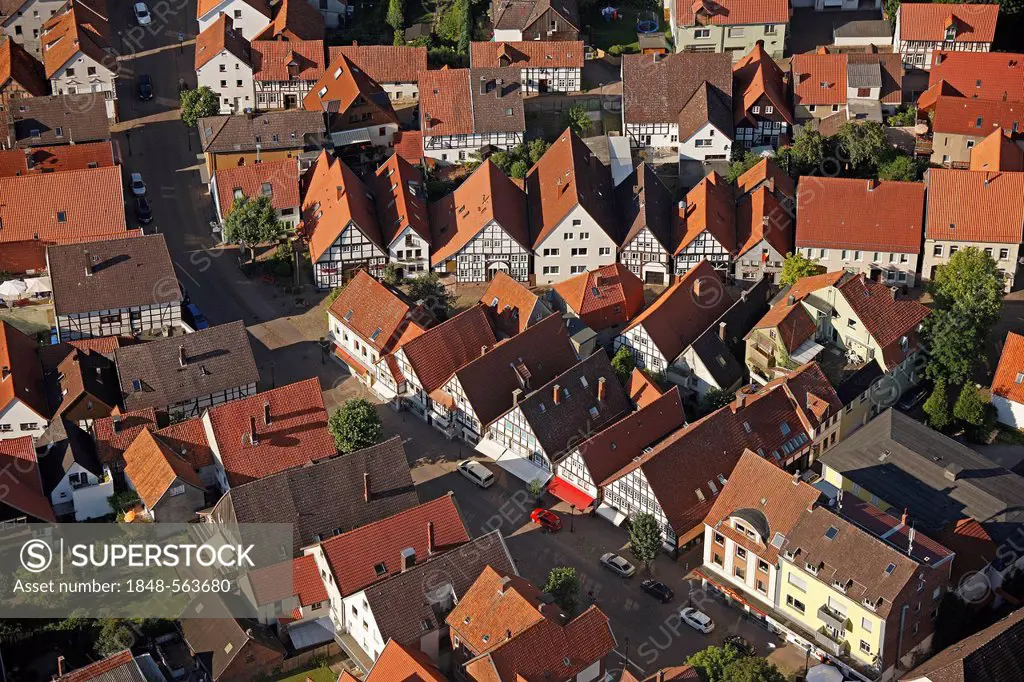 Aerial view, historic centre, Blomberg, Ostwestfalen-Lippe, eastern Westphalia, North Rhine-Westphalia, Germany, Europe