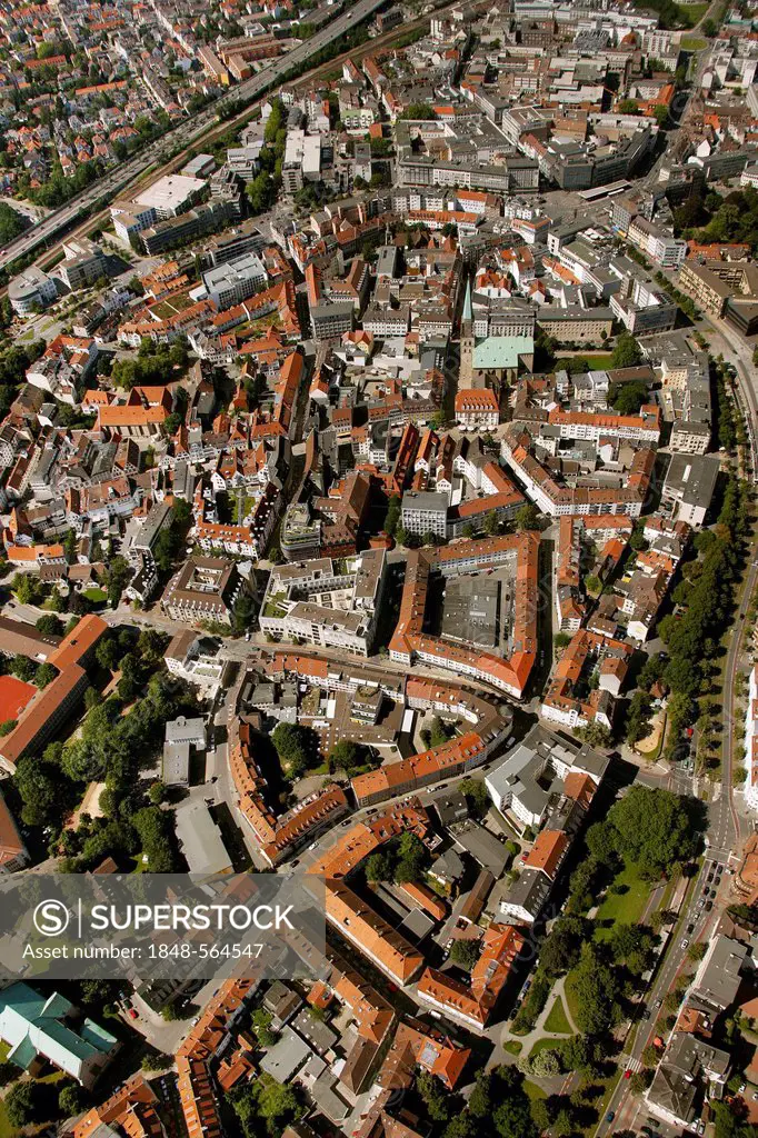 Aerial view, Bielefeld, Ostwestfalen-Lippe region, Westphalia, North Rhine-Westphalia, Germany, Europe