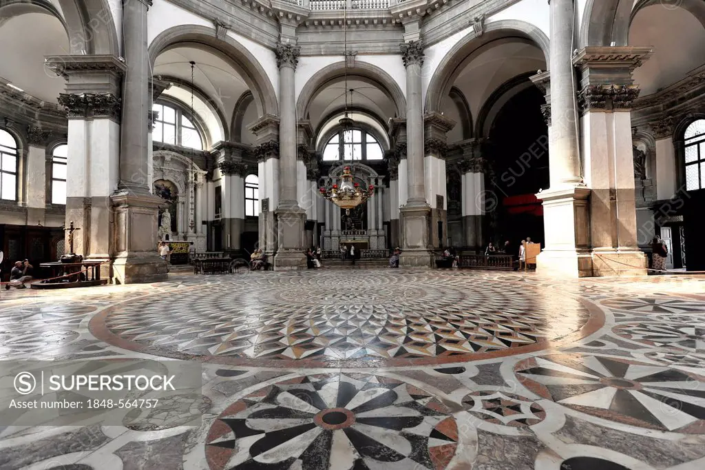 Interior view of Church of Santa Maria della Salute, Venice, Veneto, Italy, Europe