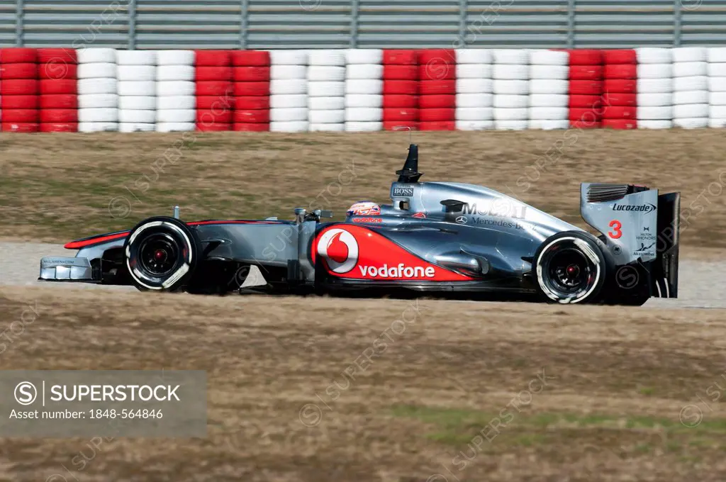 Jenson Button, GB, McLaren-Mercedes MP4-27, during the Formula 1 testing sessions, 21.-24.2.2012, at the Circuit de Catalunya in Barcelona, Spain, Eur...