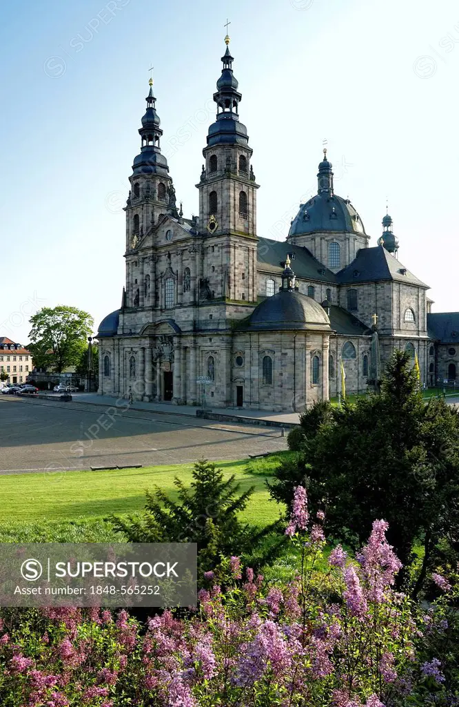 Fulda Cathedral, Cathedral of St. Salvator, from Baroque architect Bonifatius von Johann Dientzenhofer, Fulda, Hesse, Germany, Europe