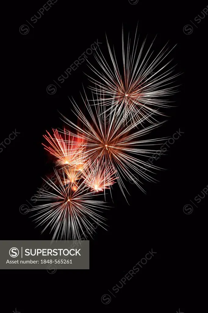 Fireworks at the castle in Eilenburg, Sachsen, Germany, Europe