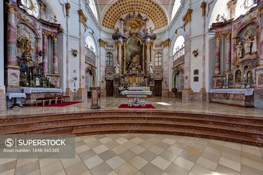 Interior view, Kloster Schlehdorf Convent, convent of the Dominican Missionary Sisters of King William's Town in South Africa, Schlehdorf, Upper Bavar...