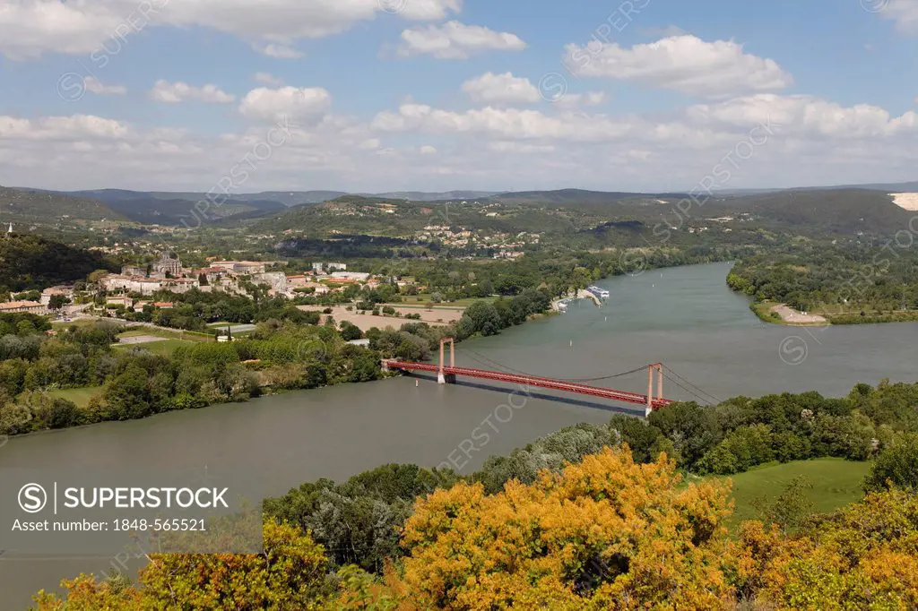 Village of Viviers, Rhone gorge in Donzere, Ardeche, Drome, France, Europe