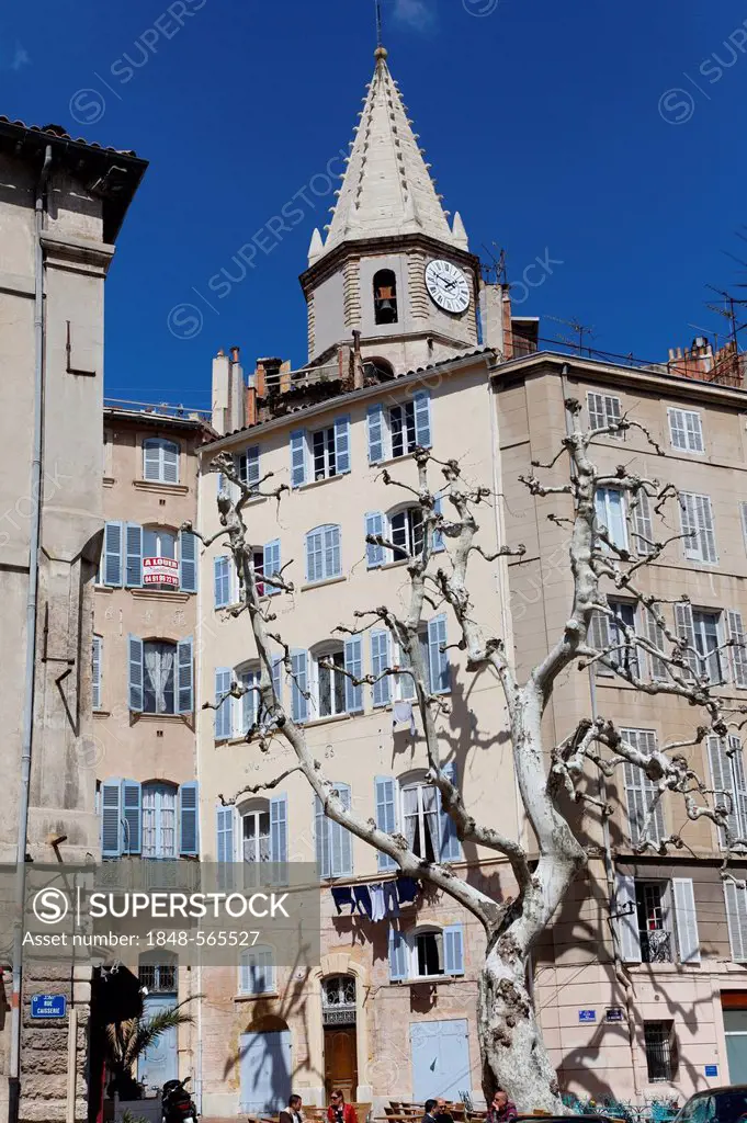 Accoules street, working-class neighborhood of Panier, Marseille, Marseilles, Bouches-du-Rhone, France, Europe