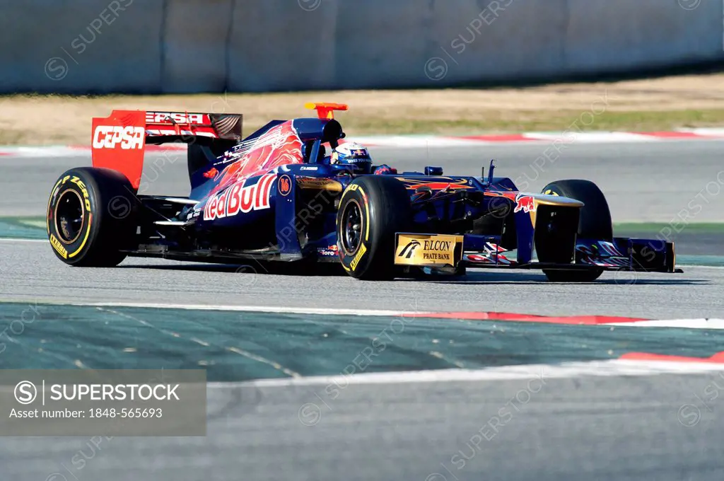Daniel Ricciardo, AUS, Scuderia Toro Rosso-Ferrari STR7, during the Formula 1 testing sessions, 21-24/2/2012, at the Circuit de Catalunya in Barcelona...
