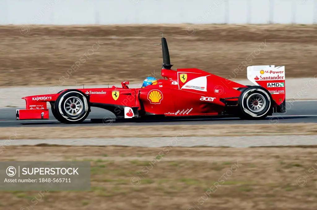 Fernando Alonso, SPA, Ferrari F2012, Formula 1 testing sessions, 21-24/2/2012, at the Circuit de Catalunya, Barcelona, Spain, Europe