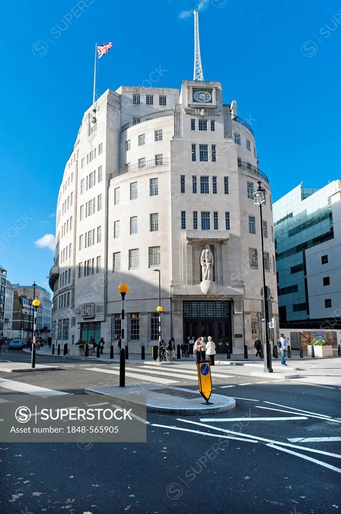 BBC building, British Broadcasting Corporation, Portland Place, London, England, United Kingdom, Europe