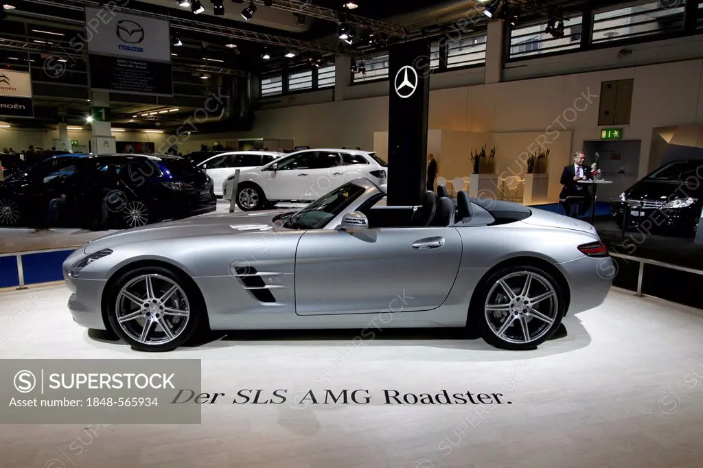 Mercedes SLS AMG Roadster, Auto Zuerich Car Show, Oerlikon quarter, Zurich, Switzerland, Europe