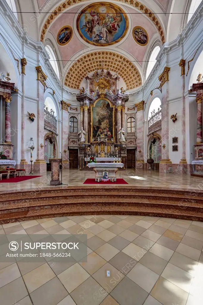 Interior view, Kloster Schlehdorf Convent, convent of the Dominican Missionary Sisters of King William's Town in South Africa, Schlehdorf, Upper Bavar...