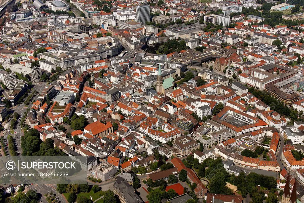 Aerial view, Bielefeld, Ostwestfalen-Lippe, eastern Westphalia, North Rhine-Westphalia, Germany, Europe
