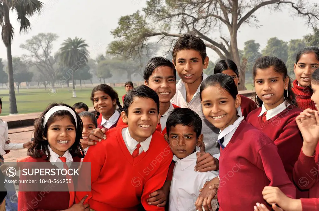 Indian school children, students, school class, Agra, Uttar Pradesh, North India, India, Asia