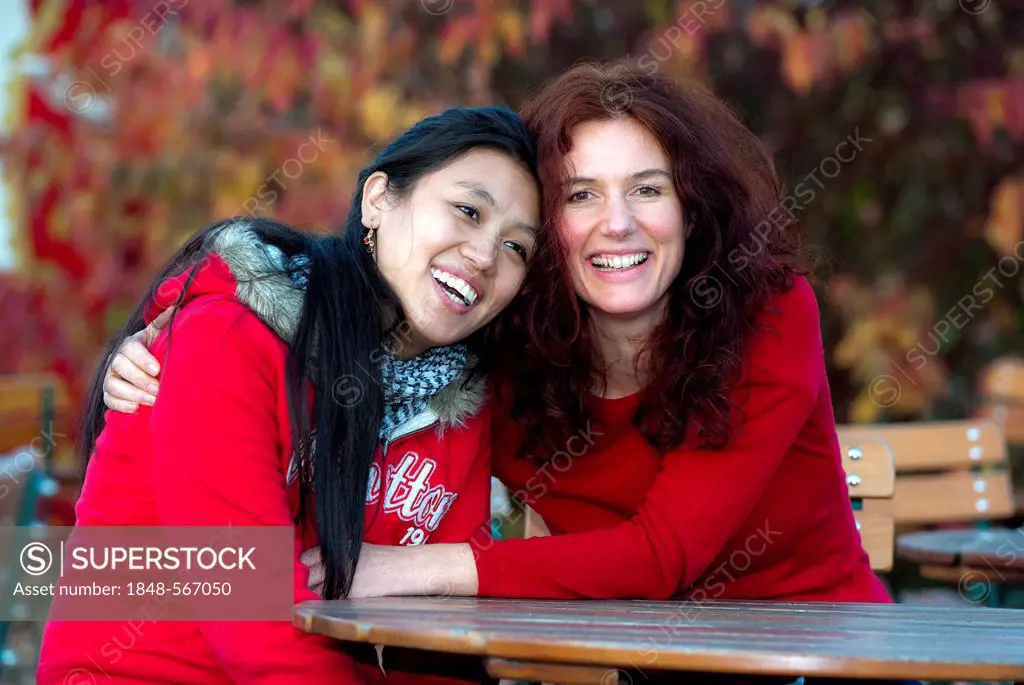 Actress, filmmaker and author Maria Blumencron with her gooddaughter, actress Chime Yangzom at a photocall in Munich, Bavaria, Germany, Europe